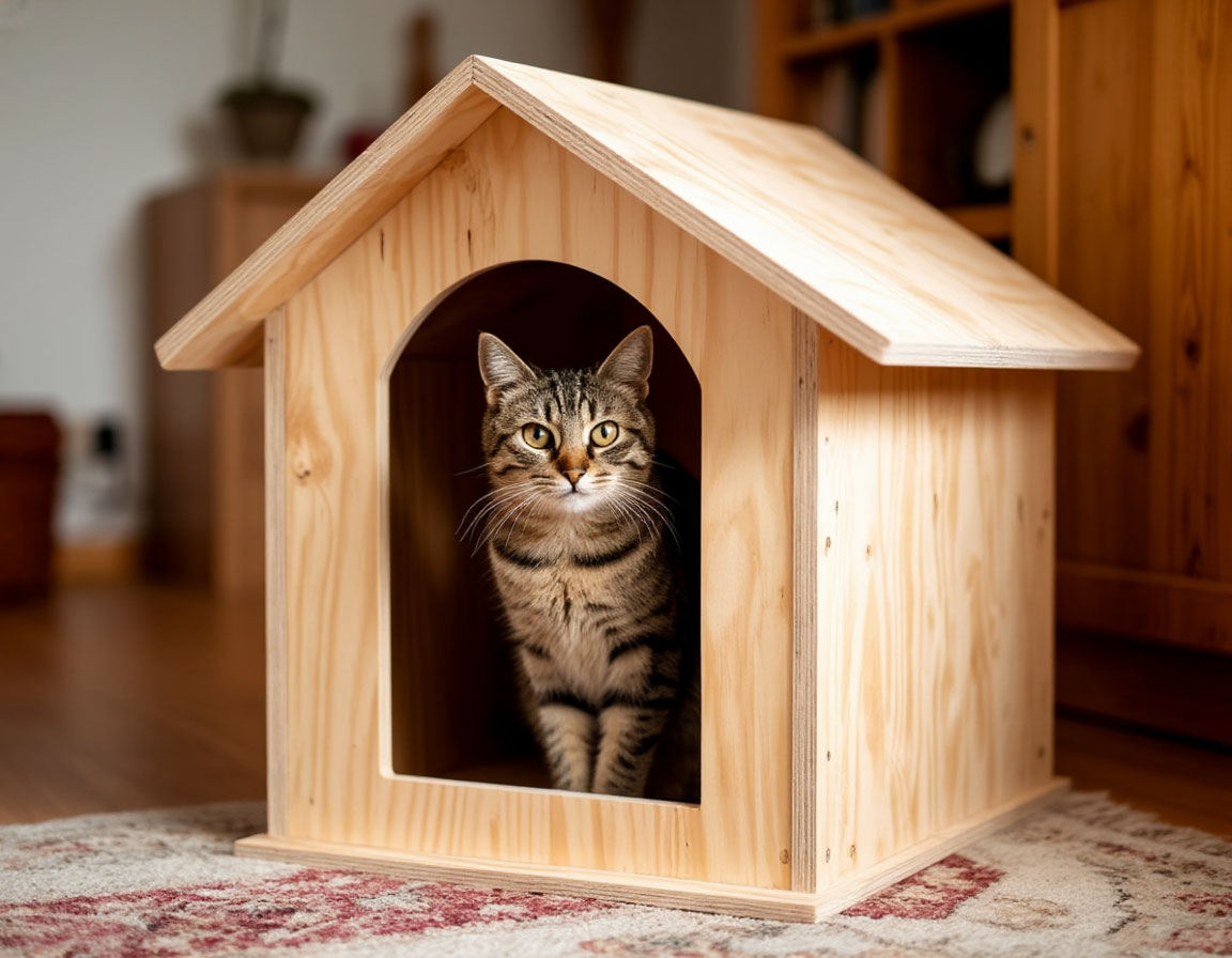 Как сделать домик для кошки из фанеры своими руками Как сделать домик для кошки из фанеры своими руками